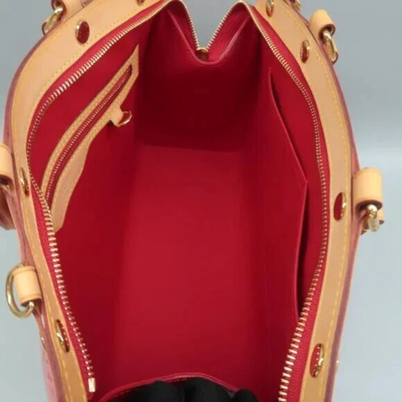 100% Authentic Louis Vuitton Brea Red Monogram Patent Leather Satchel - Picture 9 of 12